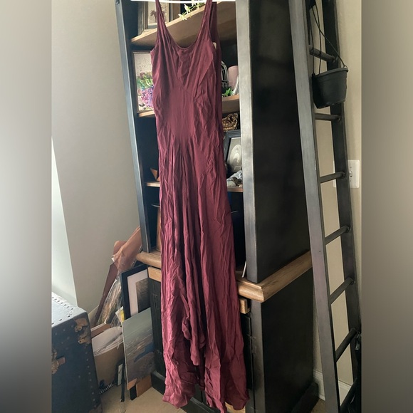 Let Me Be Anthropologie Maxi Maroon Dress Size S - Picture 4 of 4